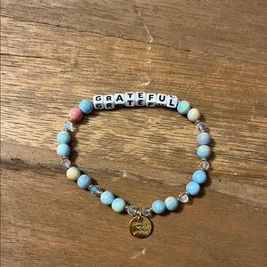 Little Words Project Grateful Beaded Bracelet with Pastel Colors